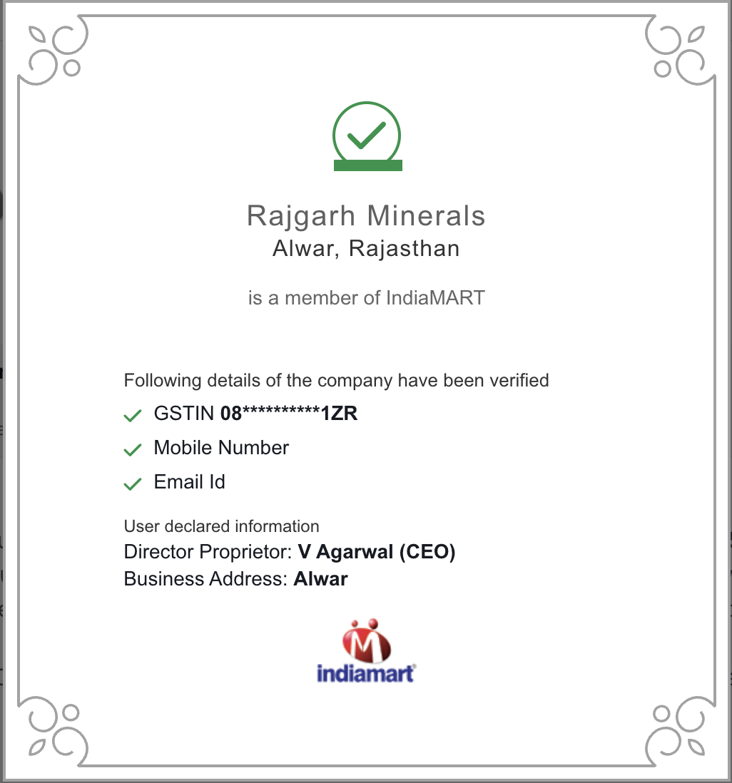 IndiaMART Trust Seal - Trust Seal Verification Badge